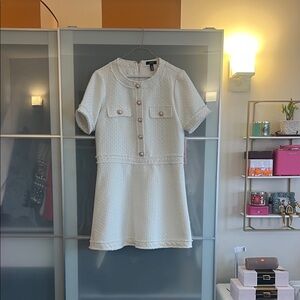 Elegant White Tweed Dress